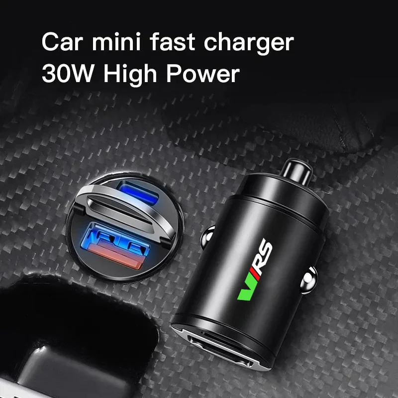 Car Cigarette Lighter Fast Charger Adapte USB PD Type-C Convert Plug For Skoda VRS Octavia Kamiq Kodiaq Karoq RS Fabia