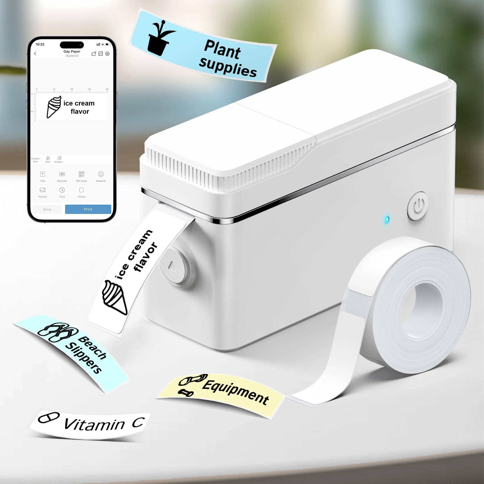P31B Portable Label Printer Wireless Connection Multiple Templates Fast File System Various Colors for Address Logo Clothing Labels Office Home
