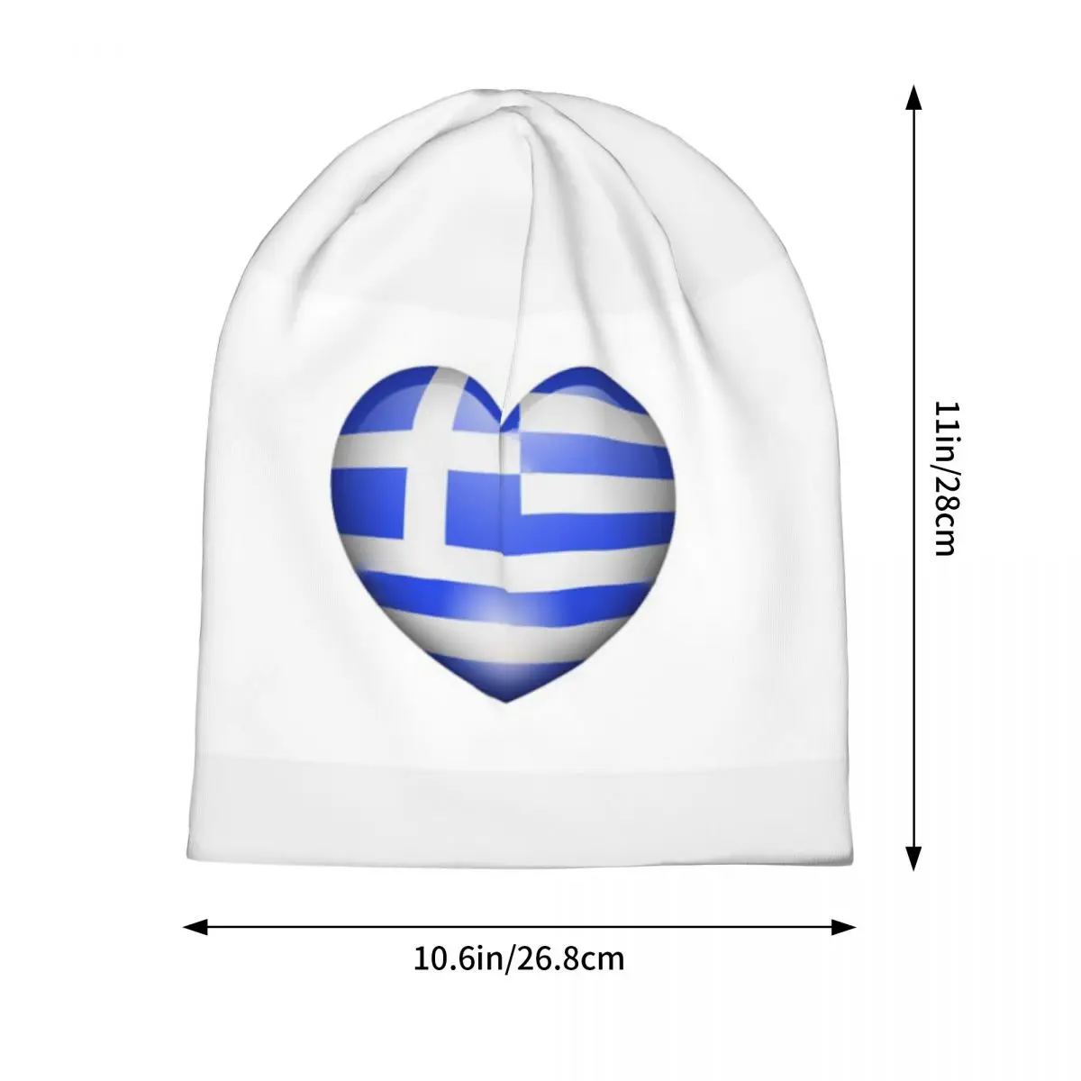 Greek Flag Beanie Hats Heart Logo Funny Caps Men Women Unisex Gym Knitted Hat Spring Custom Head Wrap Beanie Hats