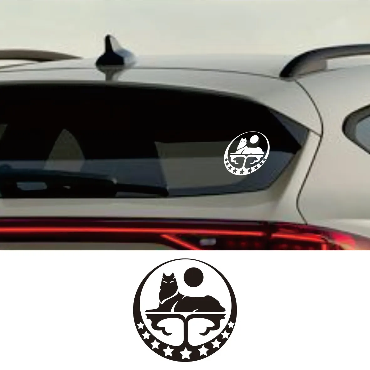Various Sizes Chechen Wolf funny car sticker vinyl decal white/black for auto car stickers styling car decoration