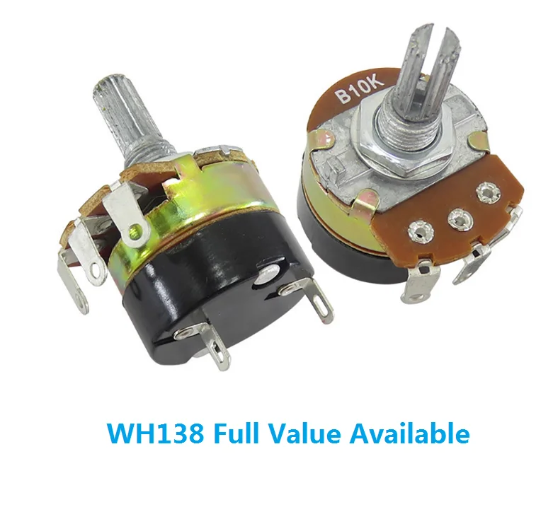 5 قطعة WH138-1 B20K B50K B100K B250K B500K B1K B5K B10K الجهد 10K 1K 5K 20K 50K 100K 250K 500K مع التبديل الجهد