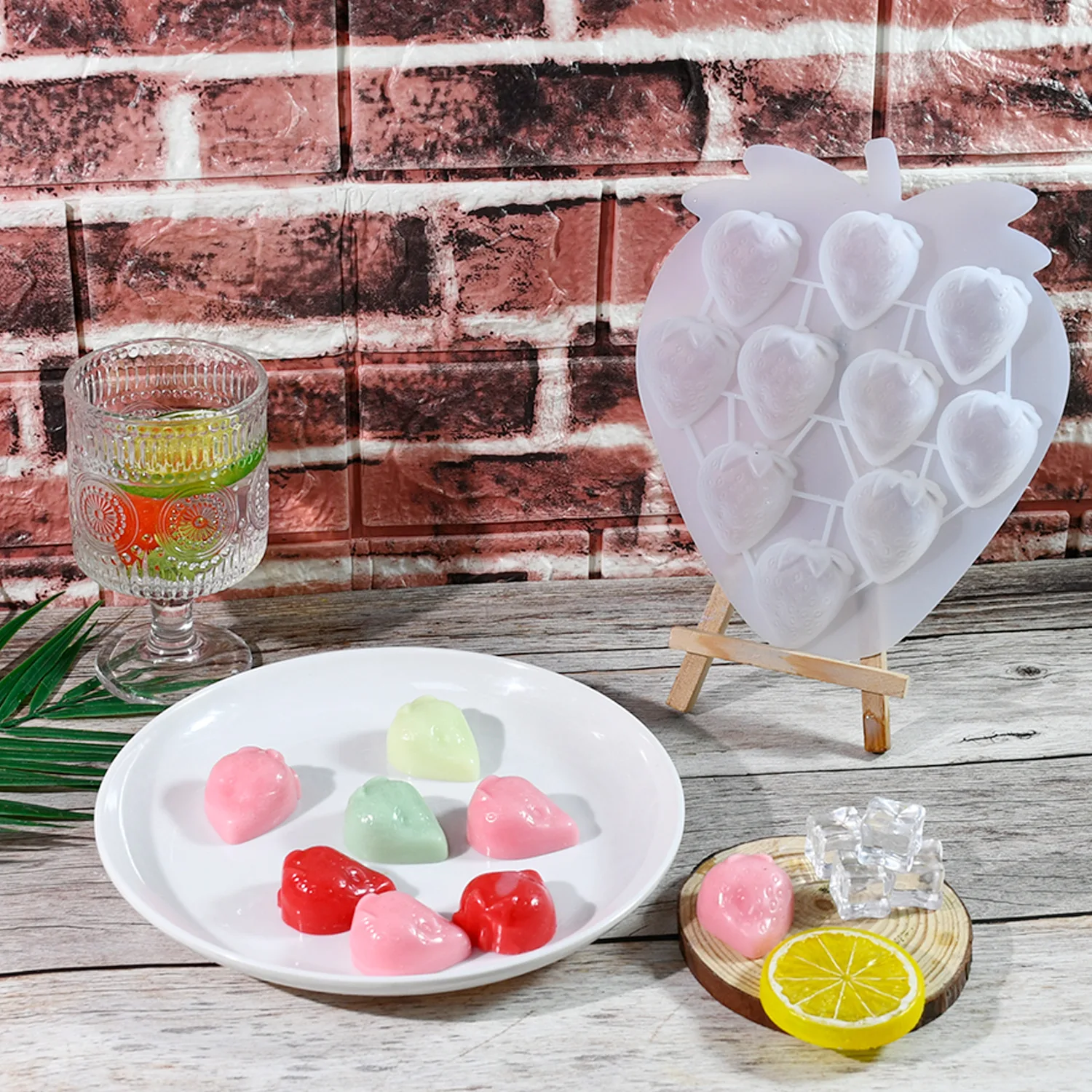Resin silicone mold, multi-slot fruit-shaped silicone pouring mold, drop-gel decorative accessories, DIY shaping mold