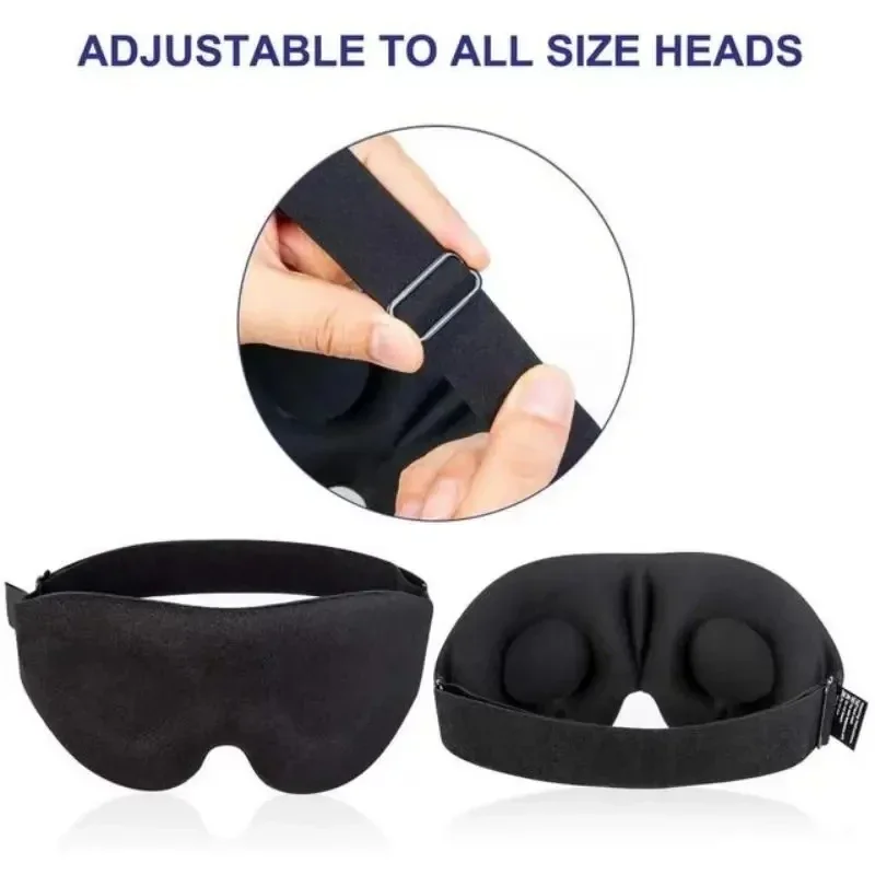 3D Eye Mask Adjustable Suitable for Men and Women with No Pressure on the Eyes Breathable and Light Blocking Eye Mask Black