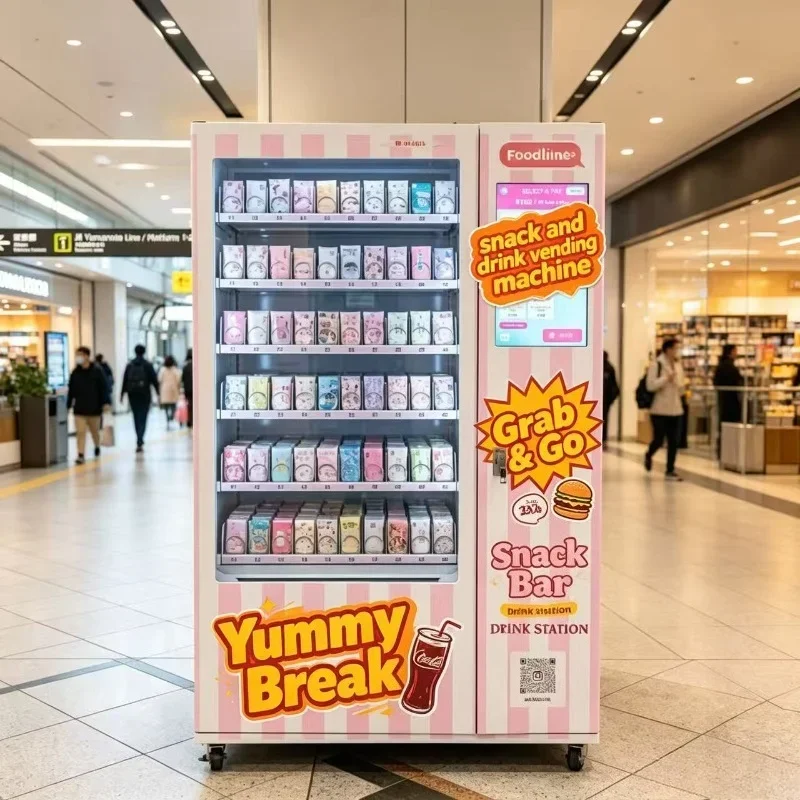 Weatherproof Snack Drink Vending Machine Automatic Combo Beverage Vending Machine For Business Cold Can Drinks Vending Equipment
