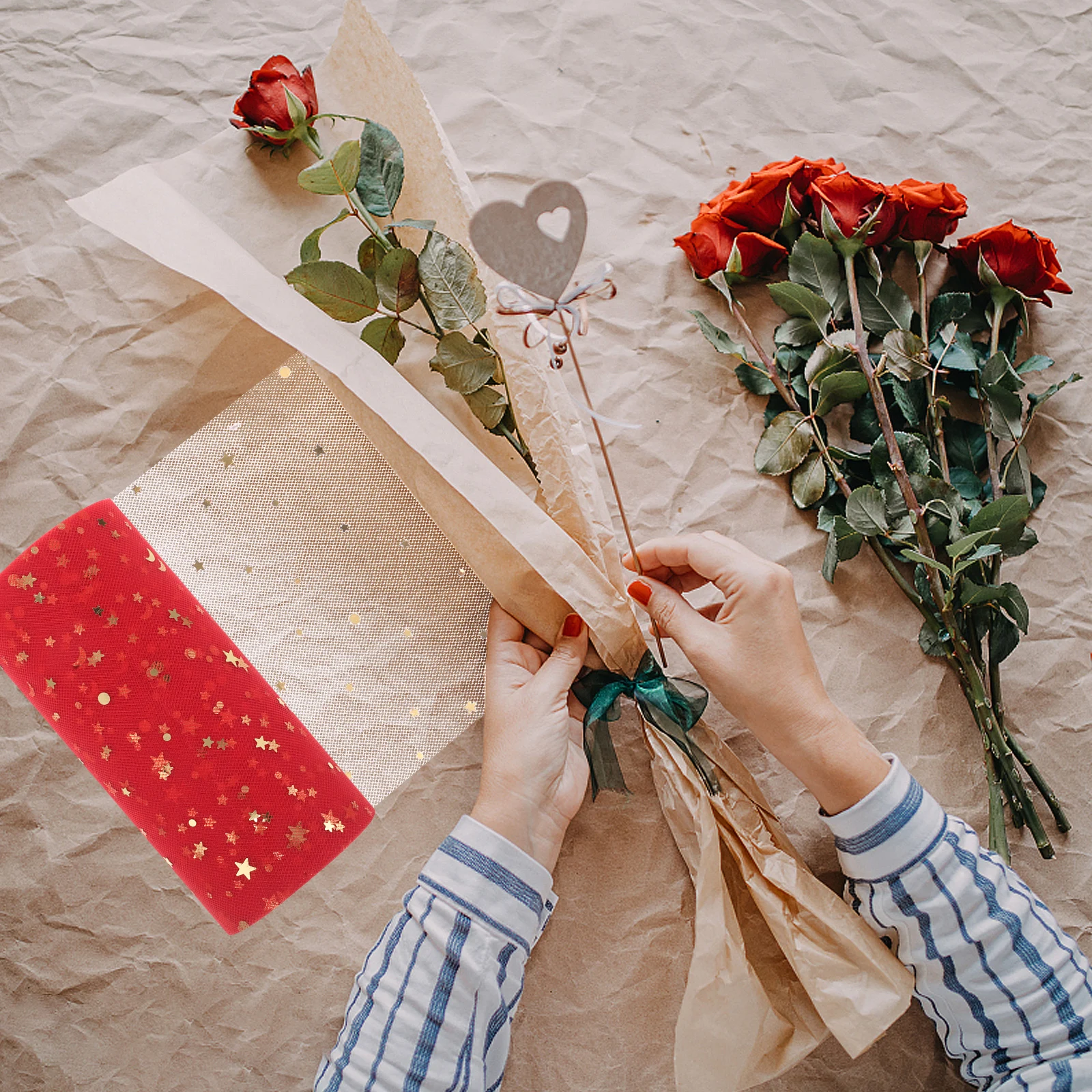 

Red 2280x15cm Sequins Gauze Table Skirt Wedding Party Supplies Exquisite Craft Lightweight Durable Add Atmosphere