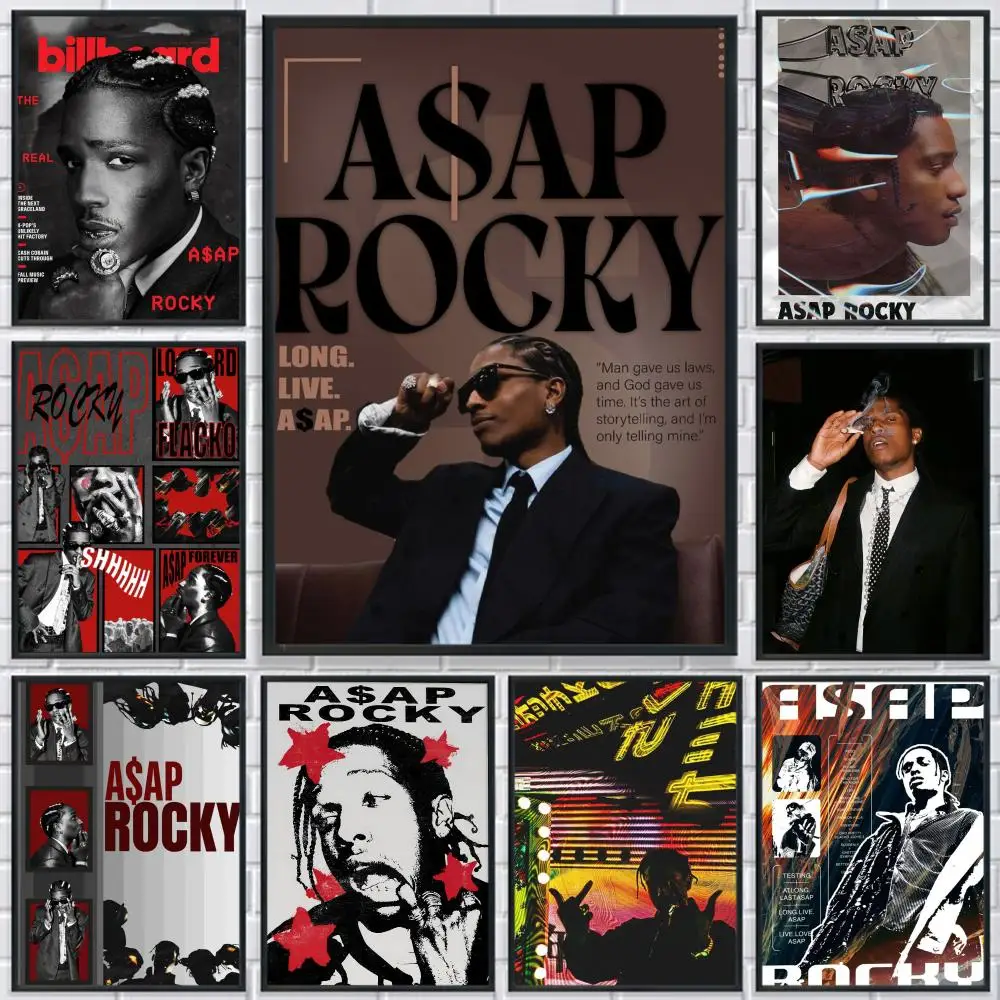 

Rapper Singer A-ASAP Rocky Poster HD Print Personalized Canvas Wall Mural Art Poster Photos for Living Room Home Decor Durable