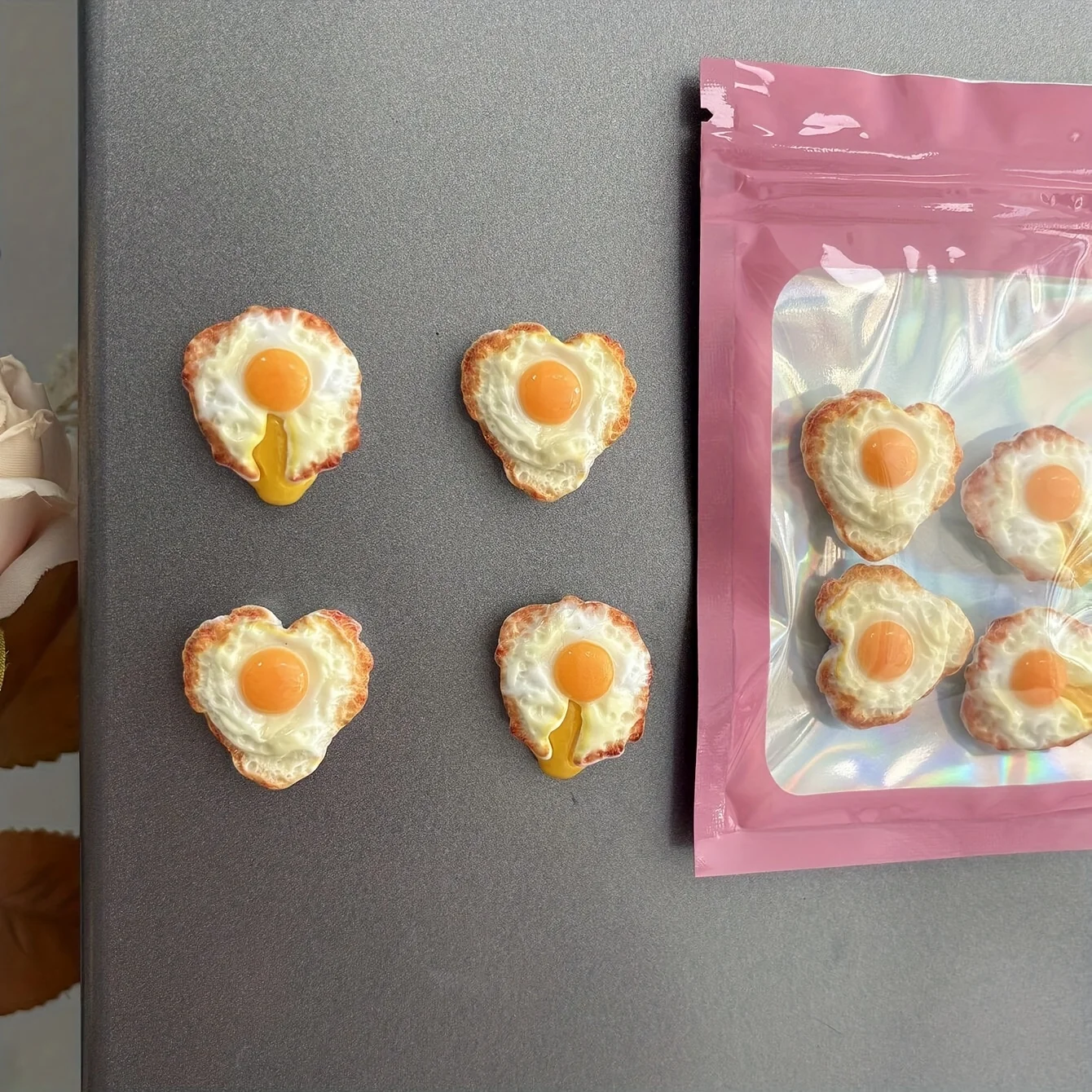 Set of 4 Artistic Resin Magnets for The Fridge, Featuring Lifelike 3D Designs Perfect for Decorating Kitchens Office Whiteboards