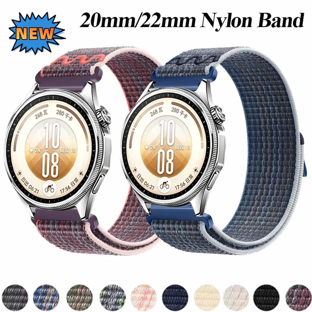 Bracelet à boucle en Nylon 20/22mm, pour Huawei Watch GT 7-6-5-4 Pro 46mm Runner 2, Bracelet respirant pour Amazfit Active 3/2/Max, accessoire