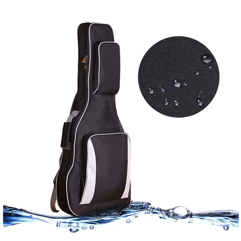 Waterproof Electric Guitar Case Double Strap Padded Backpack Shoulder Strap Instruments Classical Electric Bass Bag For 40