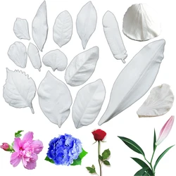 Kinds of Flowers Leaf Petal Chocolate Wedding Cake Decorating Tools Silicone Mold Dessert Decorators Clay Sugarcraft Mould M2090