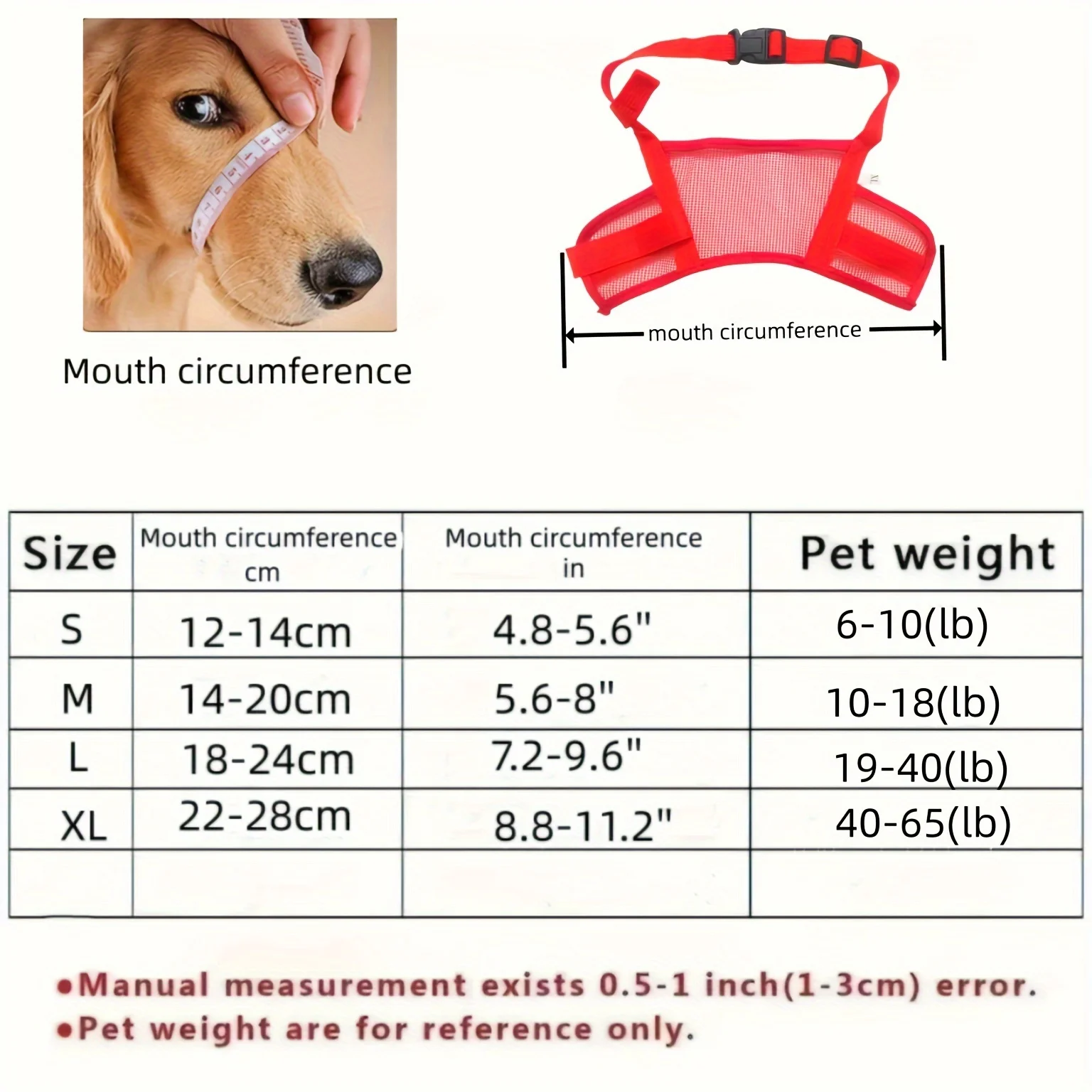 Soft Breathable Dog Muzzle - Anti-Biting & Anti-Barking - Adjustable Straps for Custom Fit - Secure Pet Mouth Cover