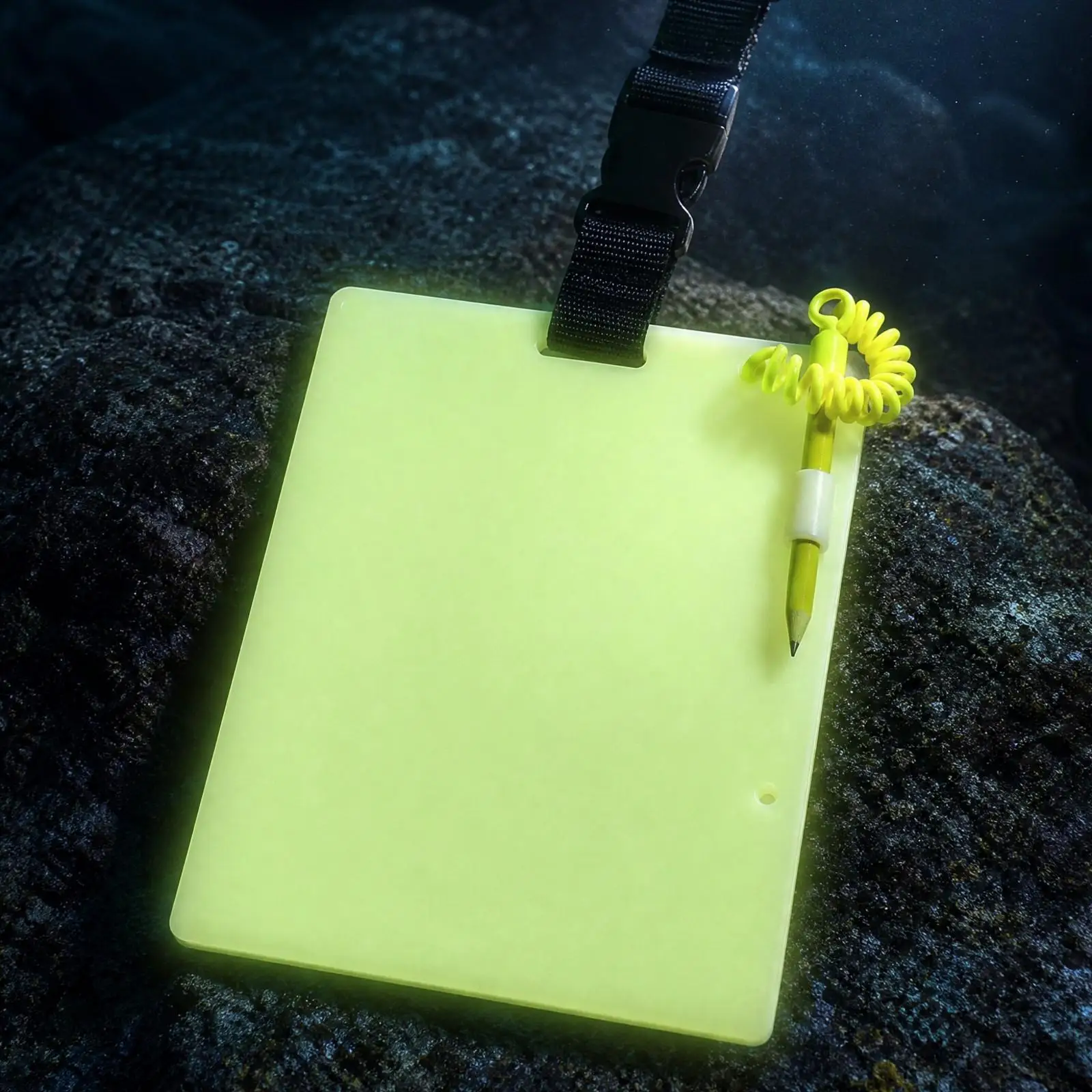 Scuba Diving Slate Board for Underwater Communication ABS Writing Tablet with Carabiner Clip