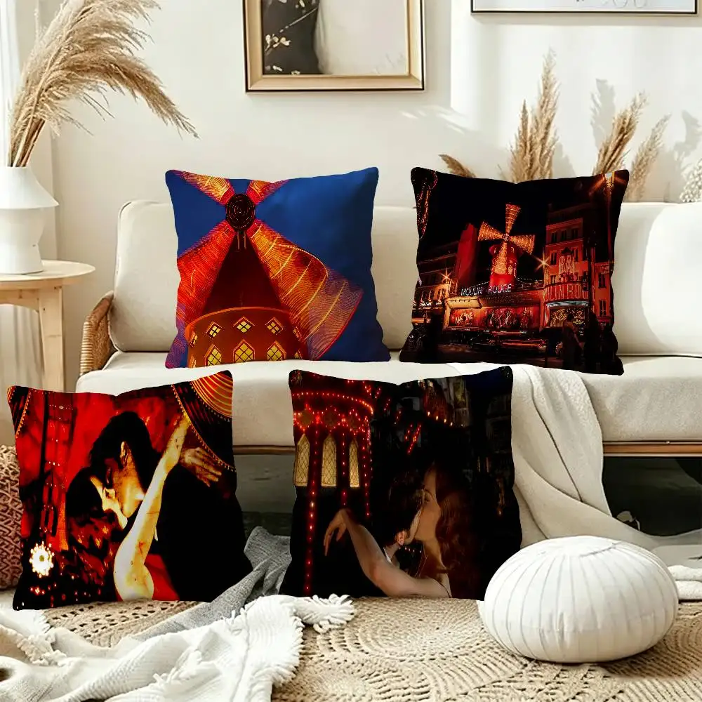 Classic Movie M-Moulin Rouge Maple Design Cushion Cover Happy Autumn Harvest decor Holiday Decorati Pillow Cover