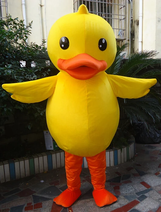 

Yellow Duck Mascot Costume Cartoon Character Carnival Costume Birthday duck Cosplay party Anime Performance suite Halloween adul