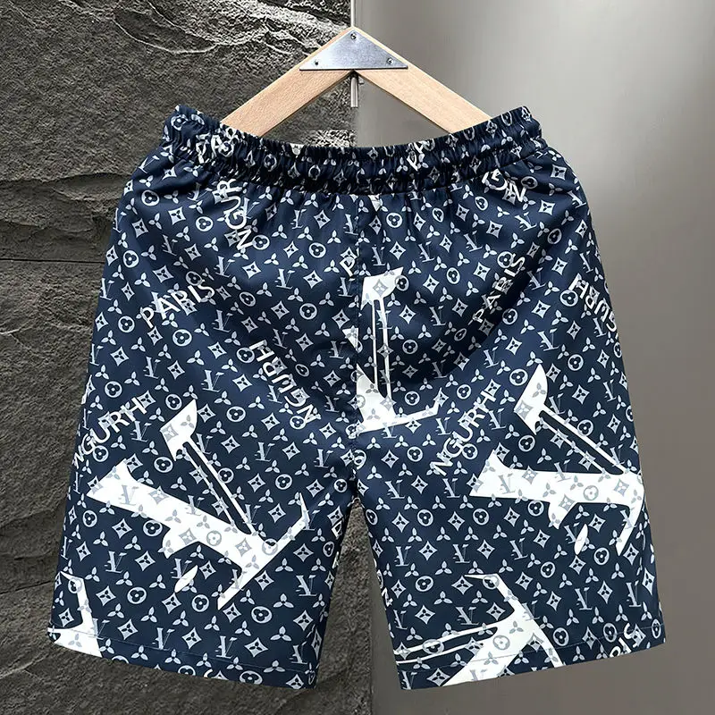 European and American shorts summer new trend printing casual five-point pants trendy brand fashion versatile slim beach pants