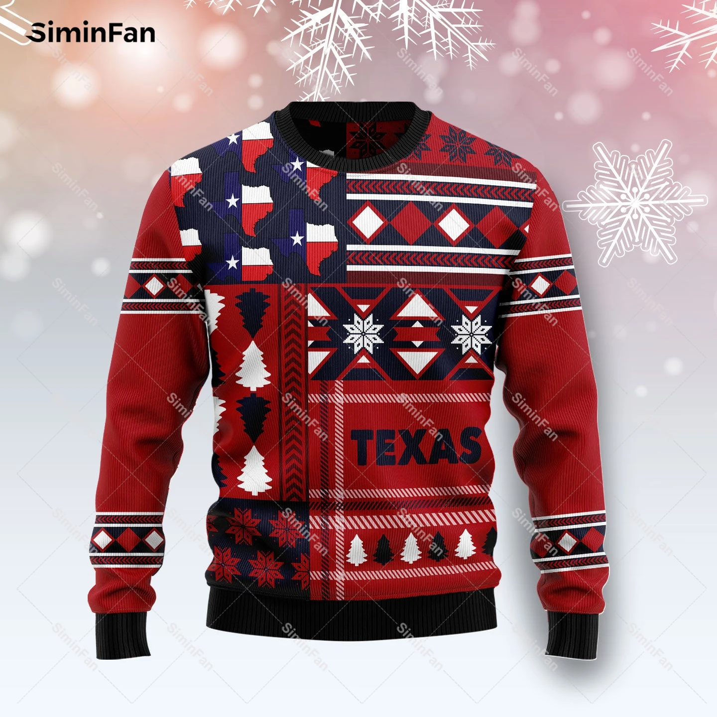 

Texas Flag Ugly Christmas 3D All Over Printed Men Pullover Casual Sweatshirt Long Sleeve Shirts Coat Unisex Outwear Streetwear 3