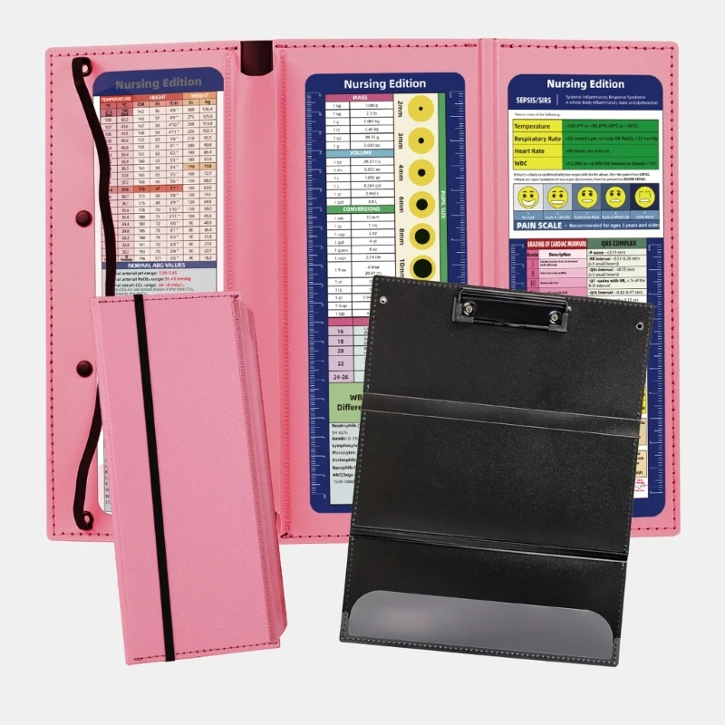 3 Layer Folding Nurse Clipboard With Elastic Band Foldable Clipboard Pocket Writing Pad File Folder For Office School