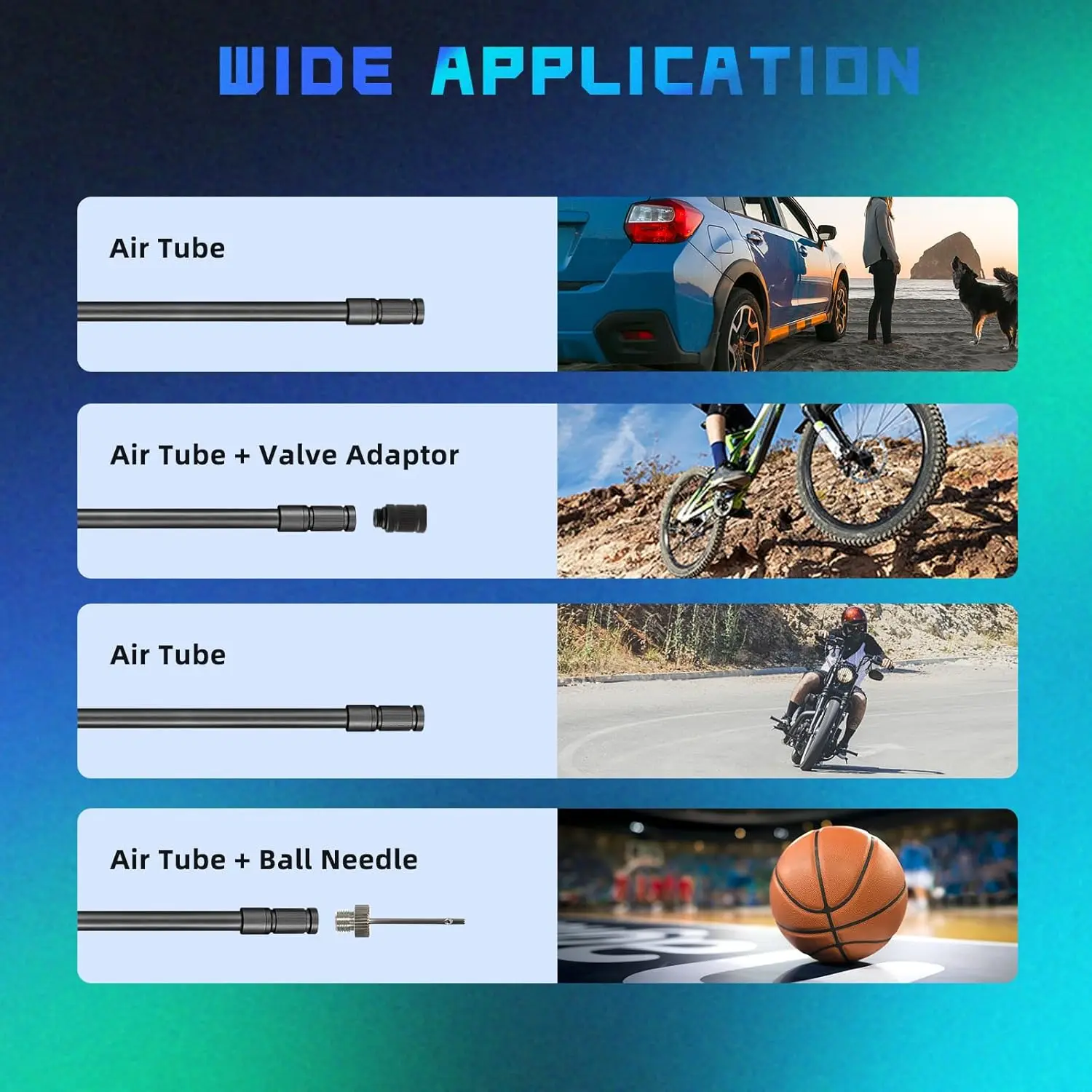 Portable Electric Air Compressor Pump 150 PSI, Rechargeable LED Display Tire Inflator for Bike, Car, Motorcycle, Ball