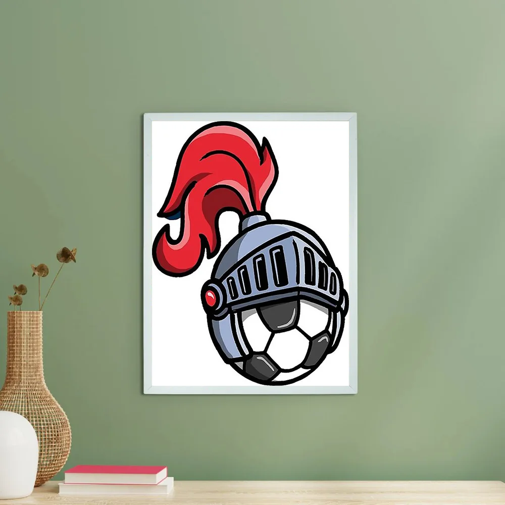 فارس القرون الوسطى قماش جدار الفن الفايكنج خوذة صورة ديكور المنزل فايكنغ ديكور درع طباعة معركة درع الخيال الفن #6