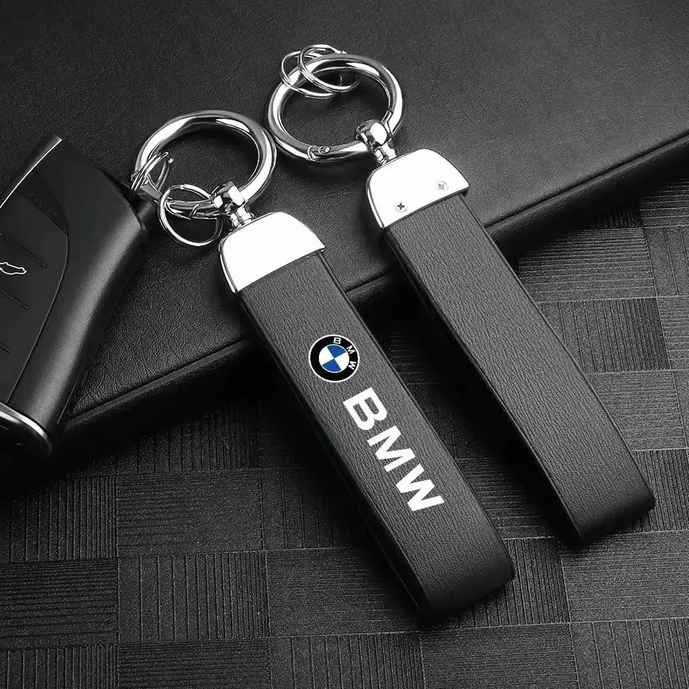 Leather Car Emblem Key Fobs Keyring Key Chain Decoration for Bmw M Performance G30 G32 X3 Auto Interior Modification Accessories