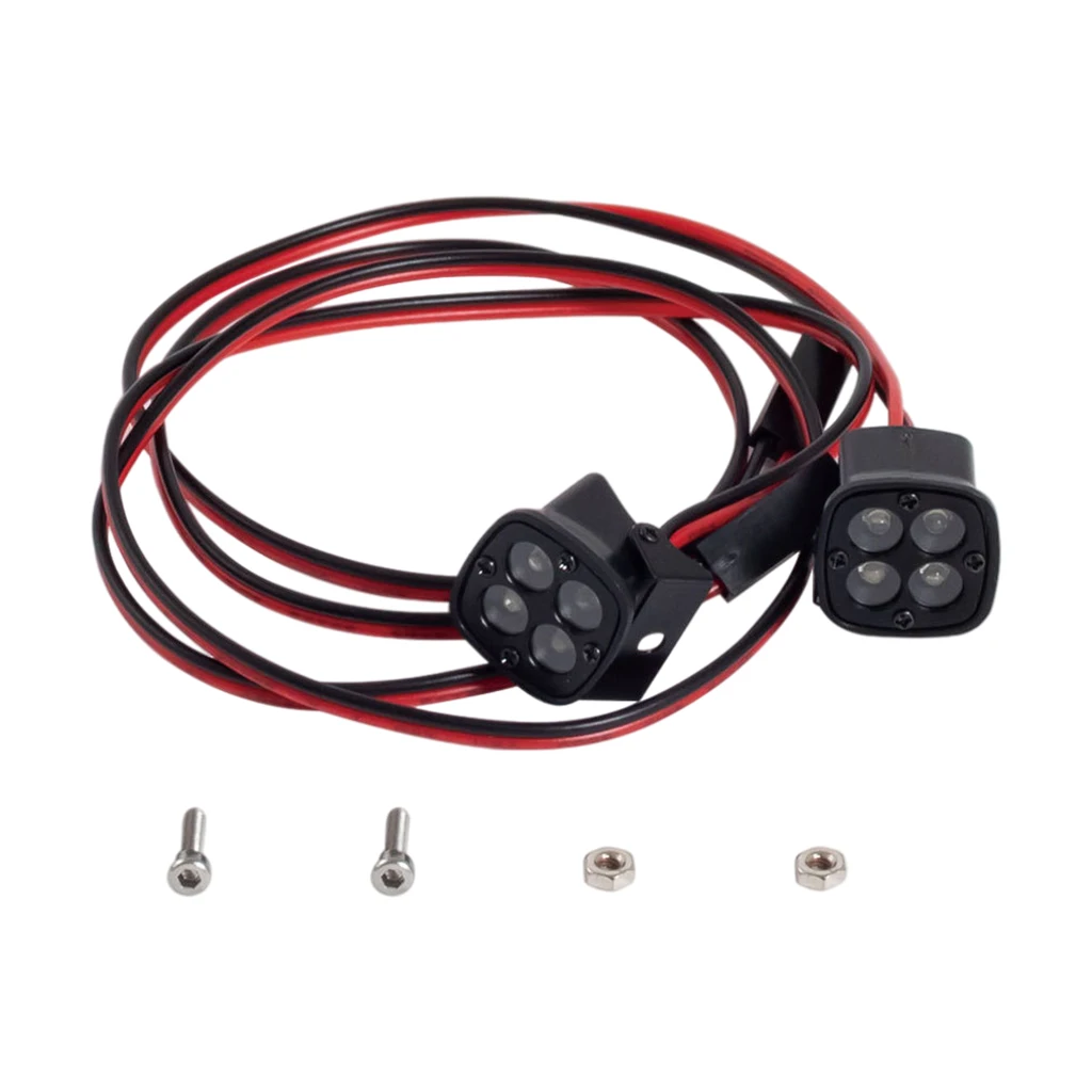 

RC Car LED Lights Accessories Replacement Adjustable Black 2 Pieces Fog Lights for 1/10 RC Crawler Car Upgrade Parts