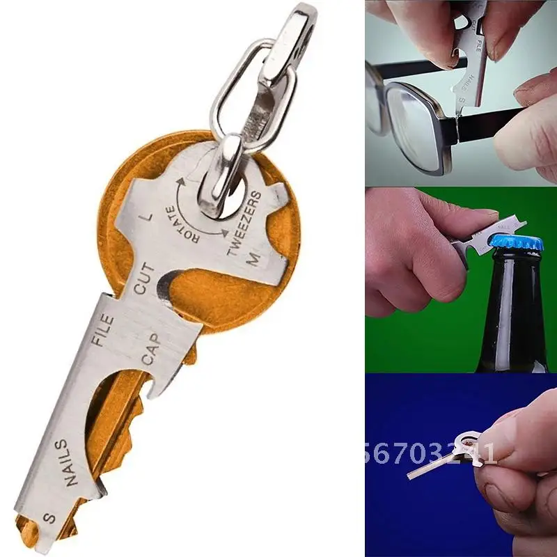 Key ring gadget 8 in 1 pocket tool keytool multipurpose carabiner multitool multifunction gear clip multi quickdraw