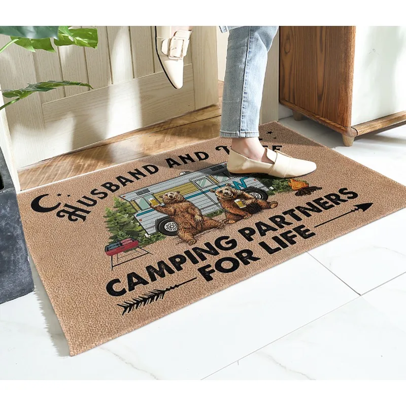 Camping RV Printed Door Mats Are Non Slip Machine Washable Indoor Outdoor Carpets Bathrooms Kitchens Home Decor and Door Mats