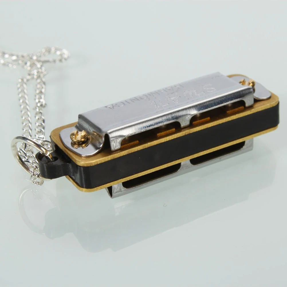 

Mini Harmonica 4 Hole 8 Tone Silver Metal Kids Musical Instrument Toy 35x15mm Necklace Child Fun Gift Portable Swan