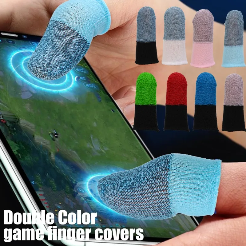 8-1Pairs Mobile Gaming Finger Sleeve Fingertips Anti-Slip Gaming Finger Cots Touch Screen Sweatproof Finger Sleeve for Gaming