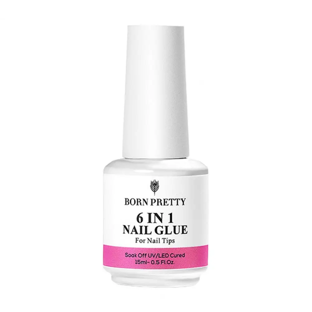 15มล. ประโยชน์ความเหนียวสูงไม่มีกลิ่น6-in-1แช่ฐานกาวเล็บ LED UV เจลเคลือบบนเล็บเจล DIY