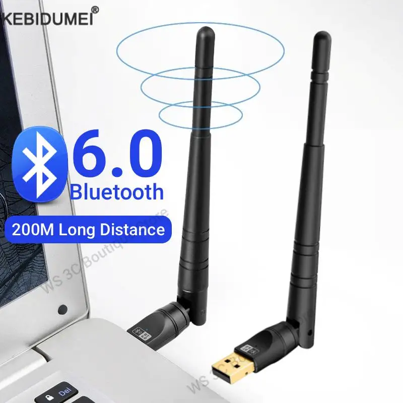 

KEBIDUMEI USB Bluetooth 6.0 адаптер адаптер 200 м большой радиус действия адаптер для ПК ноутбука беспроводной динамик аудиоприемник передатчик