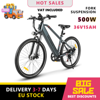SAMEBIKE RS-A01Men Electric Bike Adults 26” City E-Bike 500W 36V 15Ah Electric Moutianbike Men Women, 7 Speed, Front Fork Shock