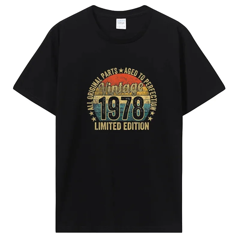 

Funny Old Vintage 1978 Tees Limited Edition T Shirt Cotton Streetwear Short Sleeve Birthday Gifts T-shirt Men Clothing Tees