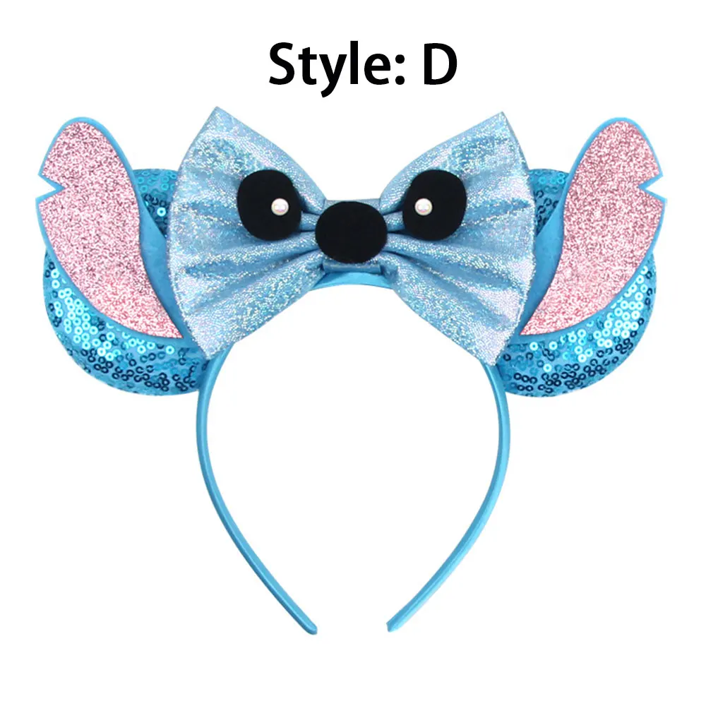 Opaska na głowę z uszami Myszki Miki Disneya, damska opaska idealna na święta Bożego Narodzenia, wykwintne akcesoria do włosów, dekoracja na imprezę.