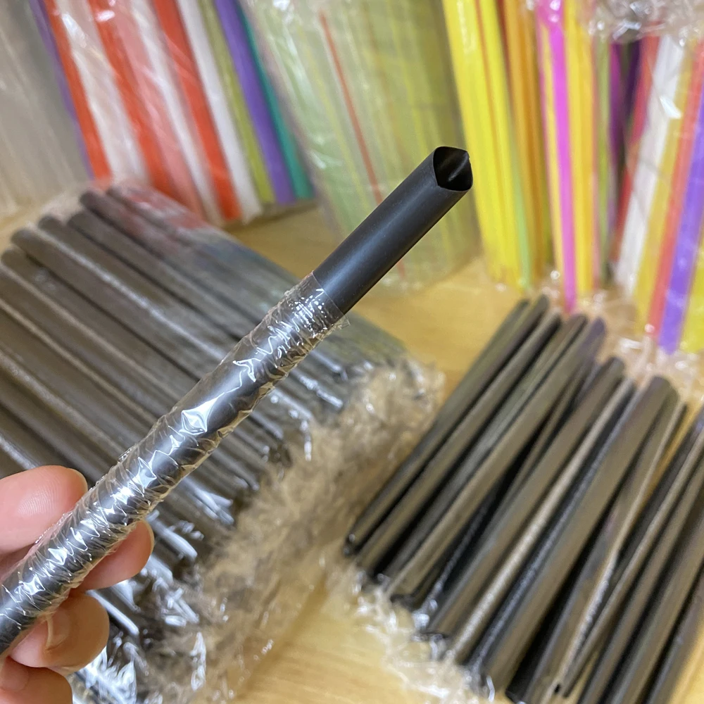 100pcs 190x11mm Big Milkshake Straws Bubble Boba Milk Tea Plastic Thick Straws Smoothie Cold Drinking Drinkware Bar Accessories