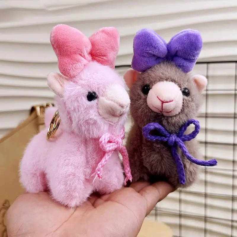 Chaveiro de alpaca fofo, brinquedo de pelúcia, presente, boneca de pelúcia macia, mochila, pingente de animal de desenho animado, acessório