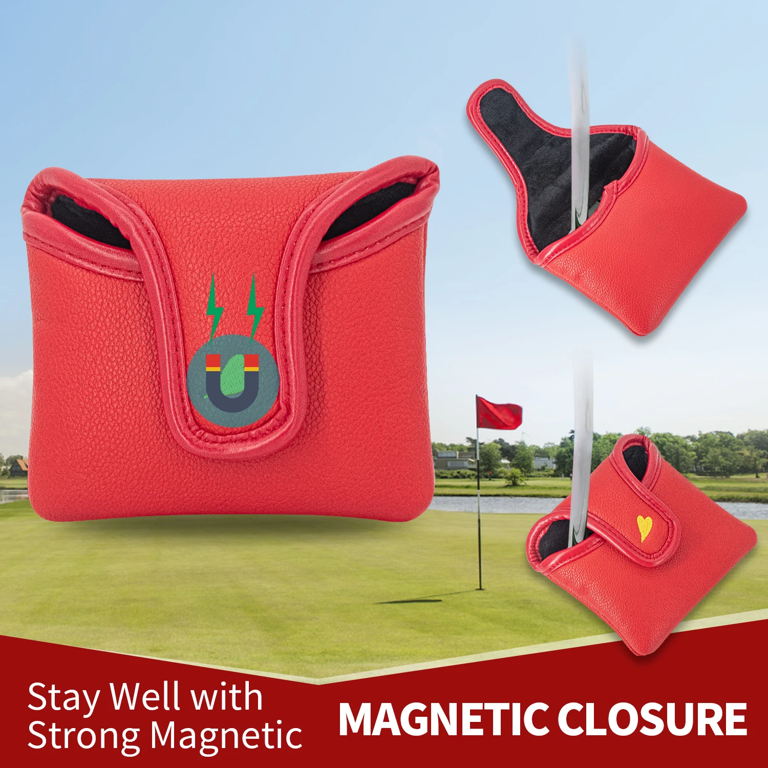 Facial Skeleton Design Golf Club Cover, Golf Putter Cover, Skeleton Design, Fashionable and Durable, Available in Red and Blue image 4