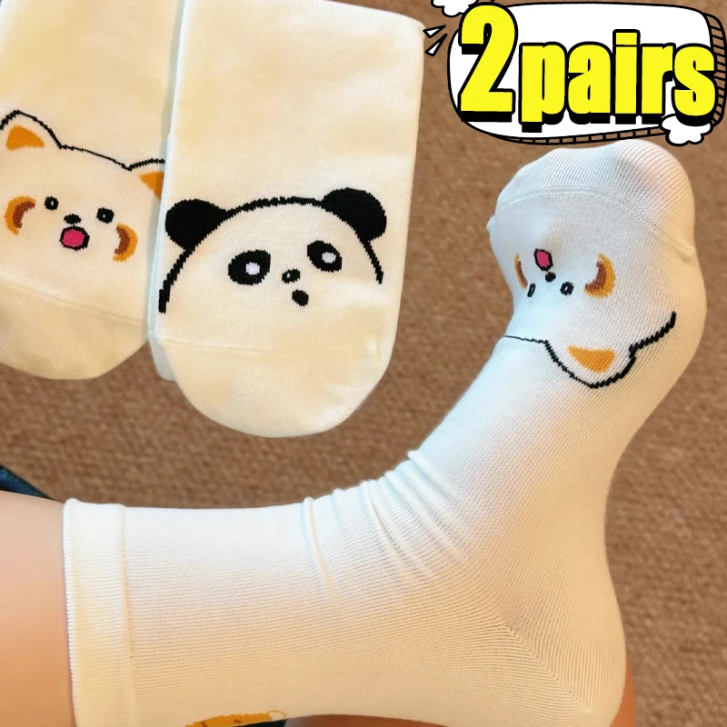 2026 الربيع/الخريف جديد الجوارب النسائية ثلاثية الأبعاد الكرتون الراكون الأوسط الجوارب اليابانية لطيف مجردة مضحك الهيب هوب Ins جوارب قطنية #2