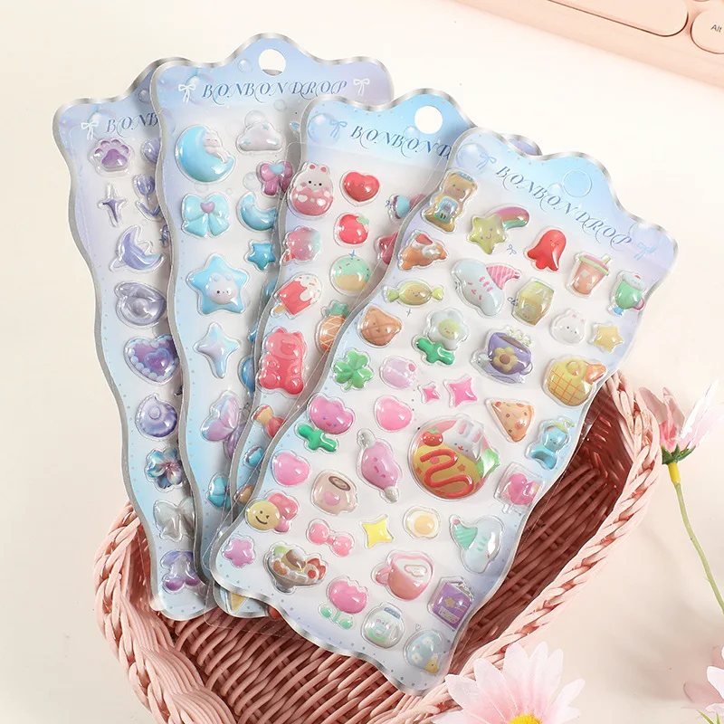 Children's Decorative Cartoon Relief Fun Hollow Stickers Crystal Diamond 3D Children's Cute 3D Stickers