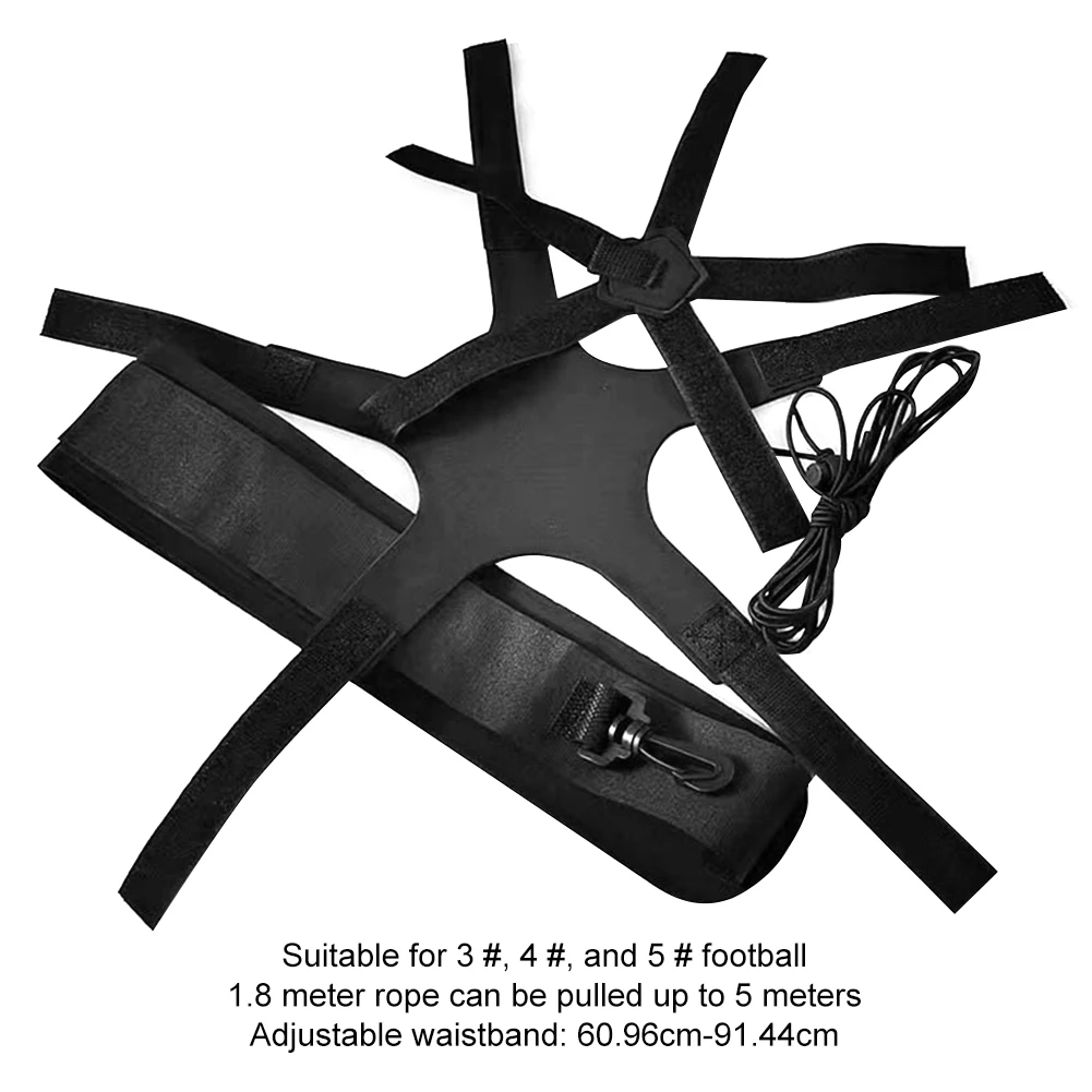 Football Ball Belt Adjustable Soccer Practice Trainer Fits Ball Size 3 4 5 Football Practice Belt for Juggling Kicking Practice