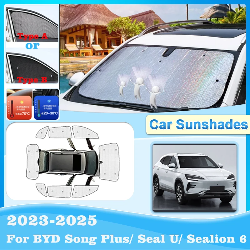 

Солнцезащитные козырьки для автомобиля BYD Seal U Аксессуары Song Plus Sealion 6 2023 2024 2025 Козырек-шторка Солнцезащитные козырьки