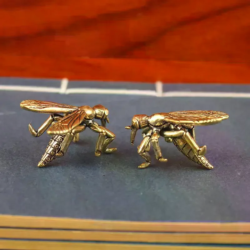 Solid Brass Mosquito Statue Vintage Insect Sculpture For Home Office Desk Decor Unique Conversation Starter And Gift