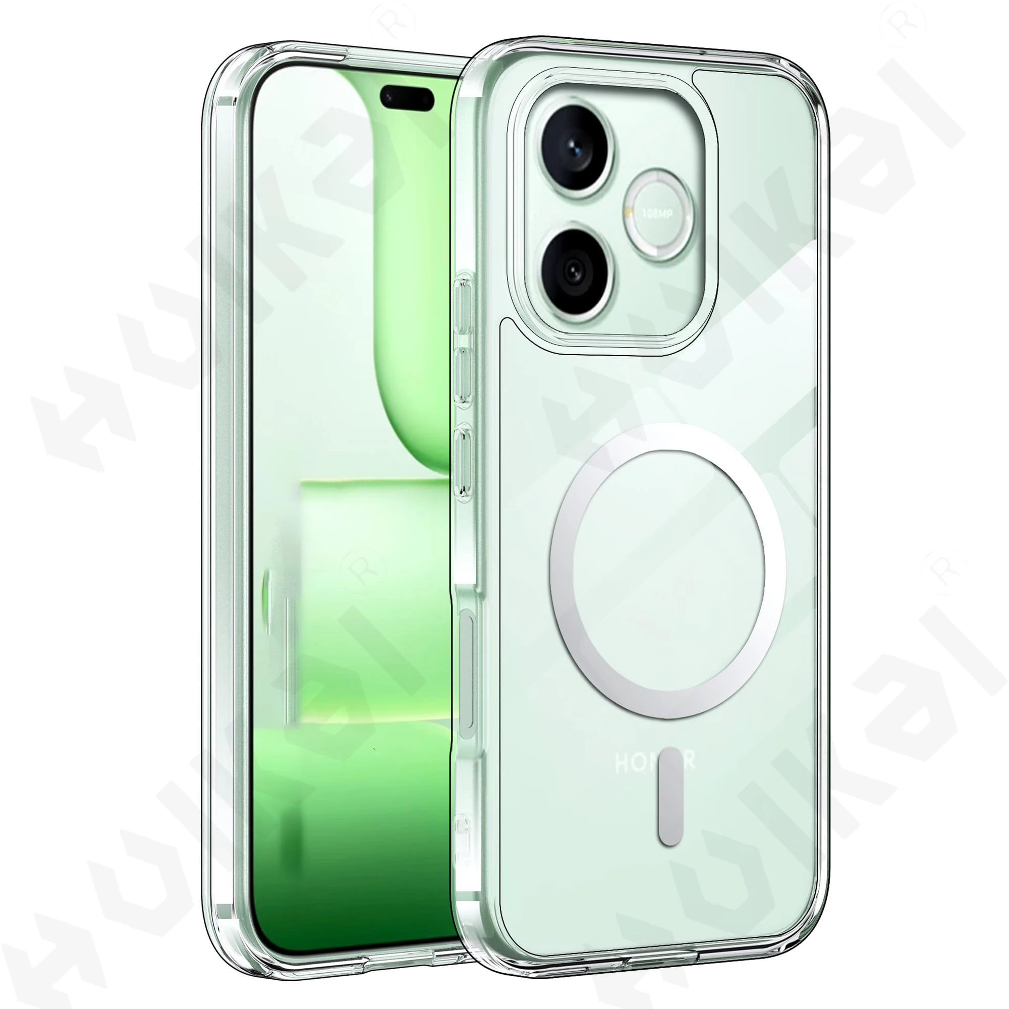 Coque pour Honor 600 Lite 4G 5G, étui magnétique transparent, souple, résistant aux chocs, pare-chocs en TPU, coque de protection pour téléphone, Funda arrière