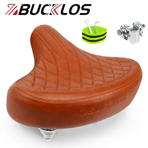 BUCKLOS 대형 자전거 안장 인체 공학적 넓어짐 두꺼운 도로 산악 자전거 안장 부드럽고 편안한 충격 흡수 자전거 안장