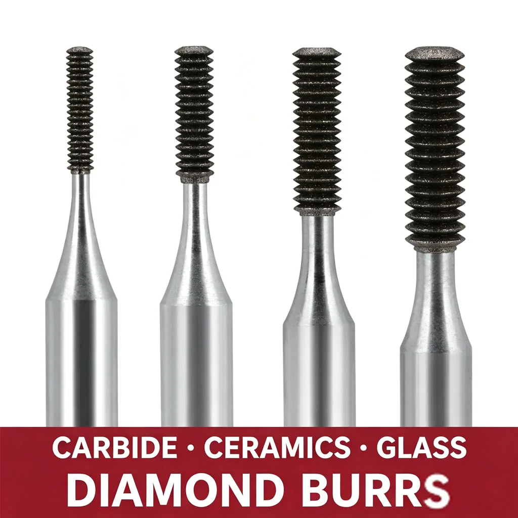 M1.6/2/2.5/3/4/5/6/8/10/12 Electroplated Diamond Thread Burr 6mm Shank CNC Thread Grinding Bit for Carbide Ceramic Glass