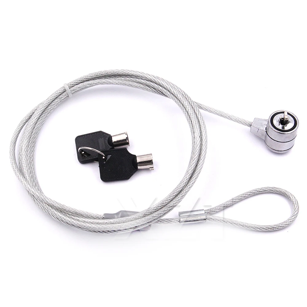 노트북 잠금 키 잠금 장치 1.2m 길이의 두꺼운 전단 방지 강철 와이어 잠금 장치, 안전하고 도난 방지