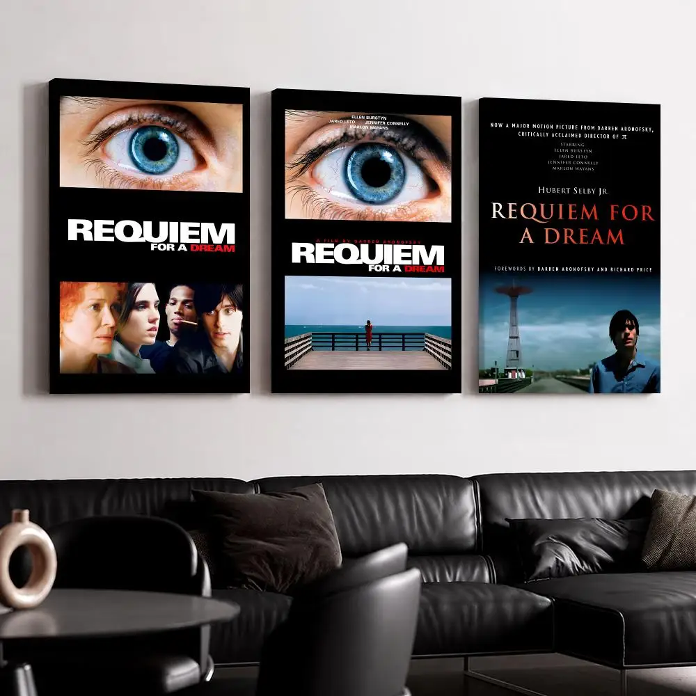 Movie R-Requiem for a D-Dream Framed Wall Painting Canvas Poster Ready to Hang Wall Art for Bedroom Living Room Home Decor Gift