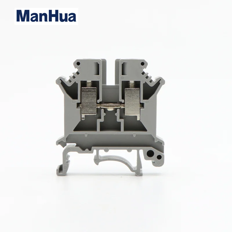 ManHua UK-6N 10Pcs Din Rail Terminal Block Universal Class Connector Screw Connection Terminal Strip Block UK6N Wire Conductor