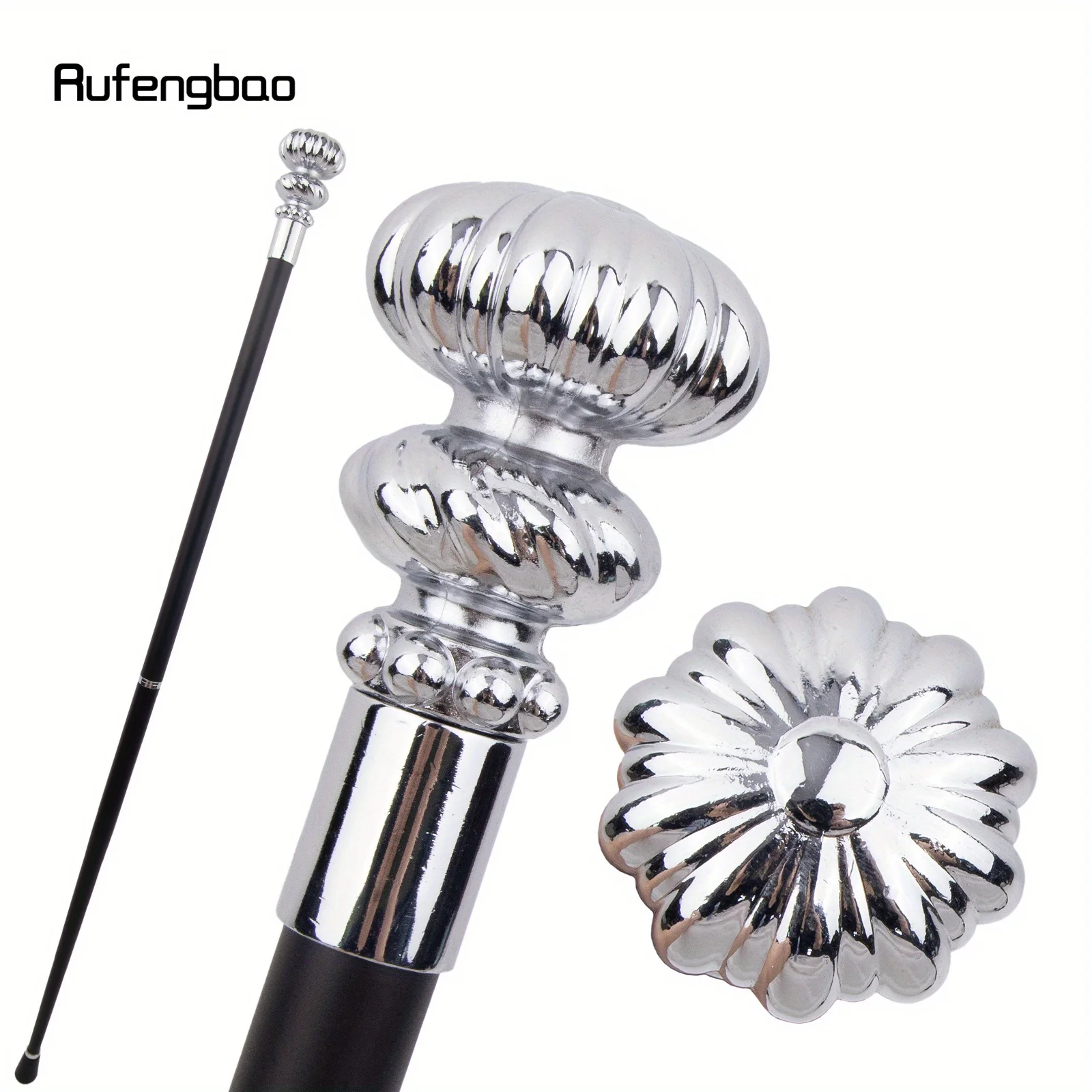 Witte Luxe Bloem Lijn Handvat Mode Cosplay Wandelstok Party Riet Elegante Crosier Stick 93cm Prestaties Podium Riet