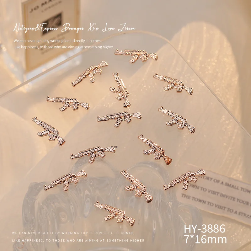 다이아몬드 장착 총 장식 합금 금속 네일 장식 시뮬레이션, 제다이 무기 모델 액세서리, 네... - 1